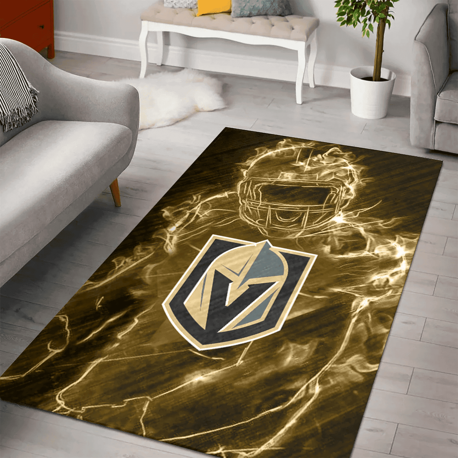 Vegas Golden Knights Legend 3D Full Print Rectangle Area Rug – Full Print Carpet For Living Room & Bedroom Home Decor