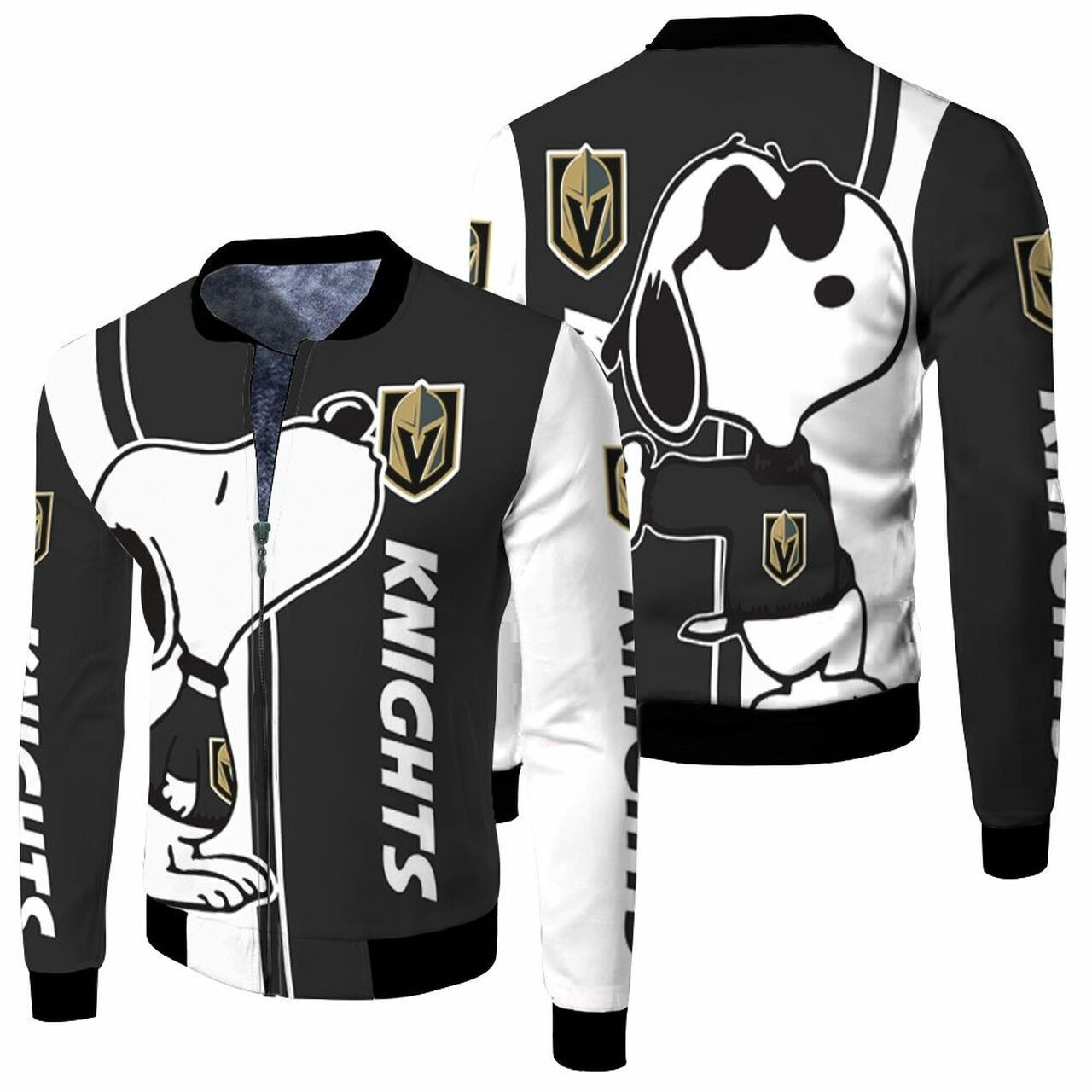 Vegas Golden Knights Snoopy Lover Bomber Jacket | NHL Team Jacket for Men & Women | Hockey Fan Gift