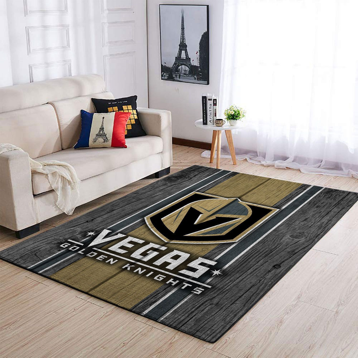 Vegas Golden Knights Team Logo Rectangle Area Rug – Full Print Carpet For Living Room & Bedroom Home Decor