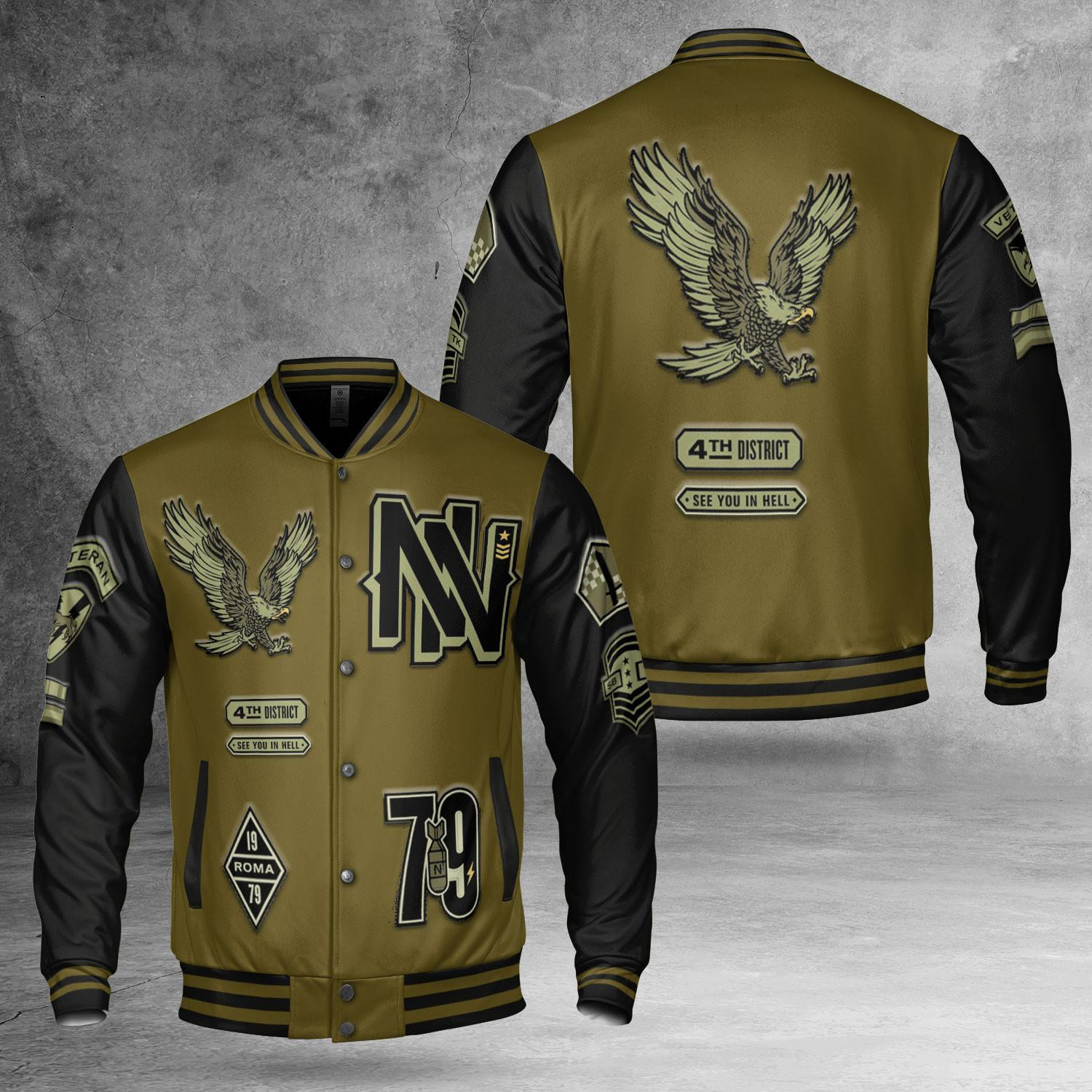 Veteran District 4 Trending Fashion Baseball Jacket for Men & Women | Patriotic Gift