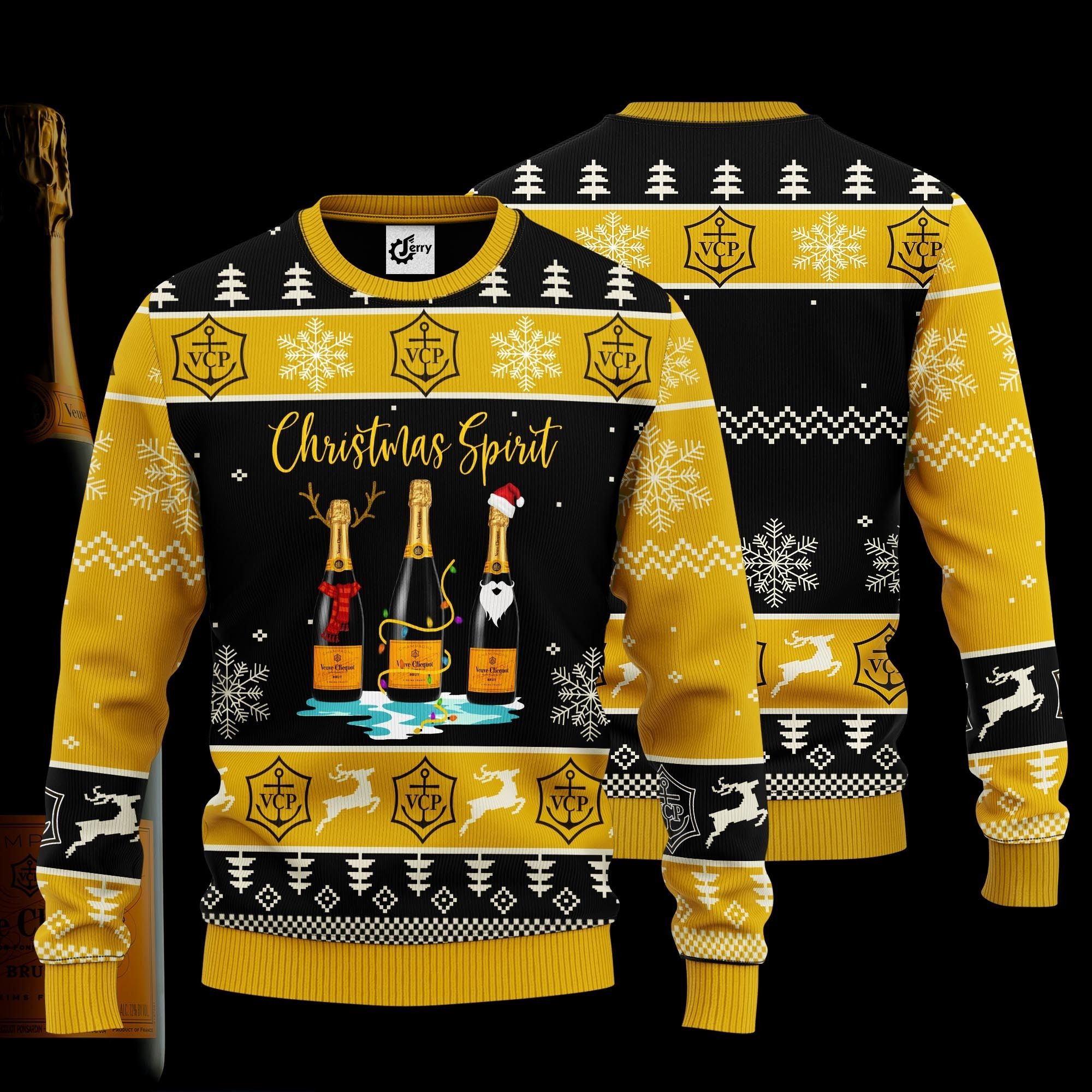 Veuve Clicquot Christmas Spirit Ugly Christmas Sweater