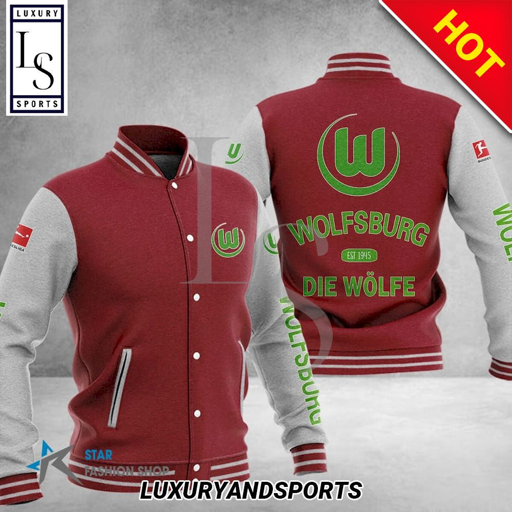 VfL Wolfsburg Varsity Baseball Jacket for Men & Women | Soccer Team Fan Gift