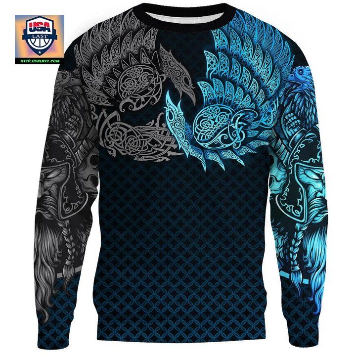 Vikings Sweater Ravens Of Midgard Blue 