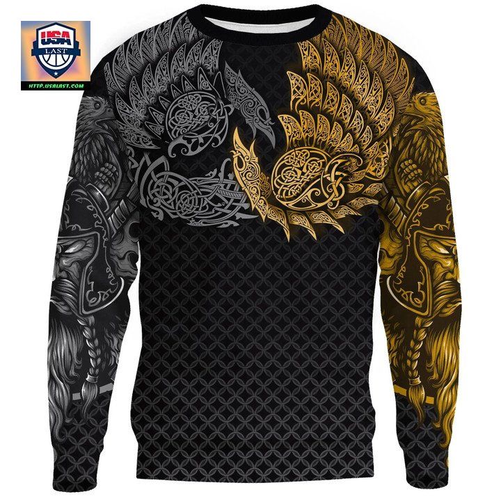 Vikings Sweater Ravens Of Midgard Gold 