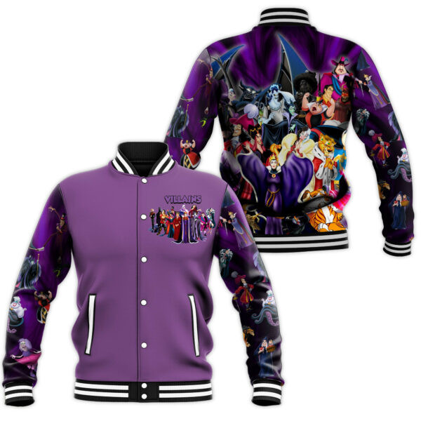 Villains Disney Cartoon Baseball Jacket for Men & Women | Cartoon Fan Gift