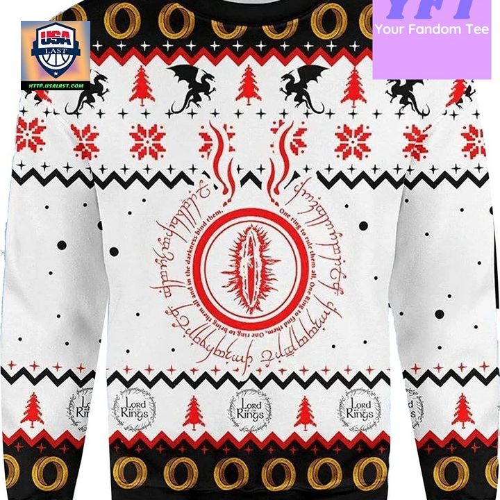 Vintage Lord Ringss Funny Retro Ring 3d Ugly Christmas Sweater