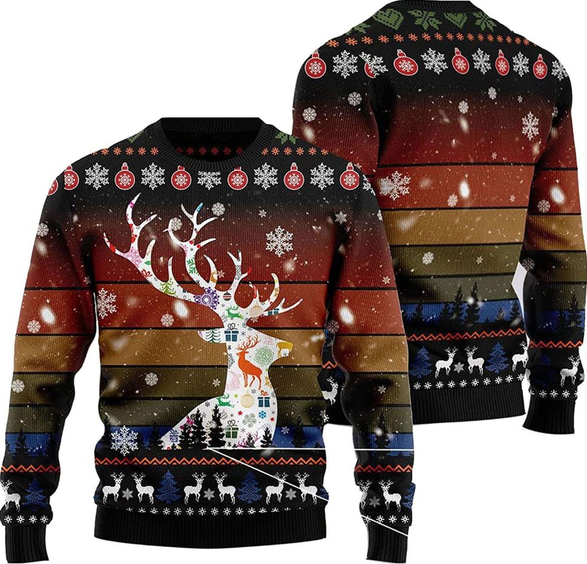 Vintage Reindeer Ugly Christmas Sweater