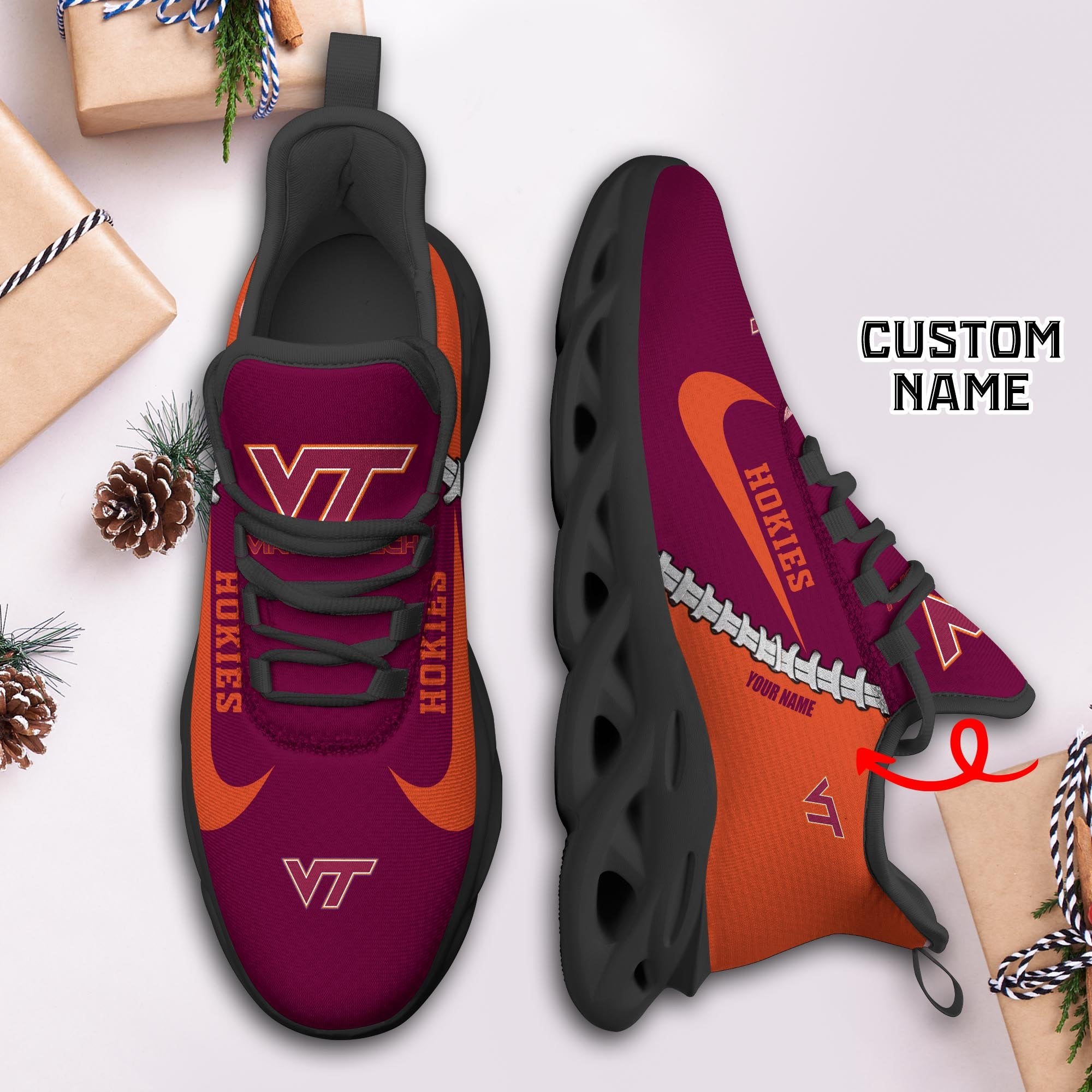 Virginia Tech Hokies Max Soul Shoes Sneakers for Men And Women – Casual Shoes, Streetwear Shoes - Image 3