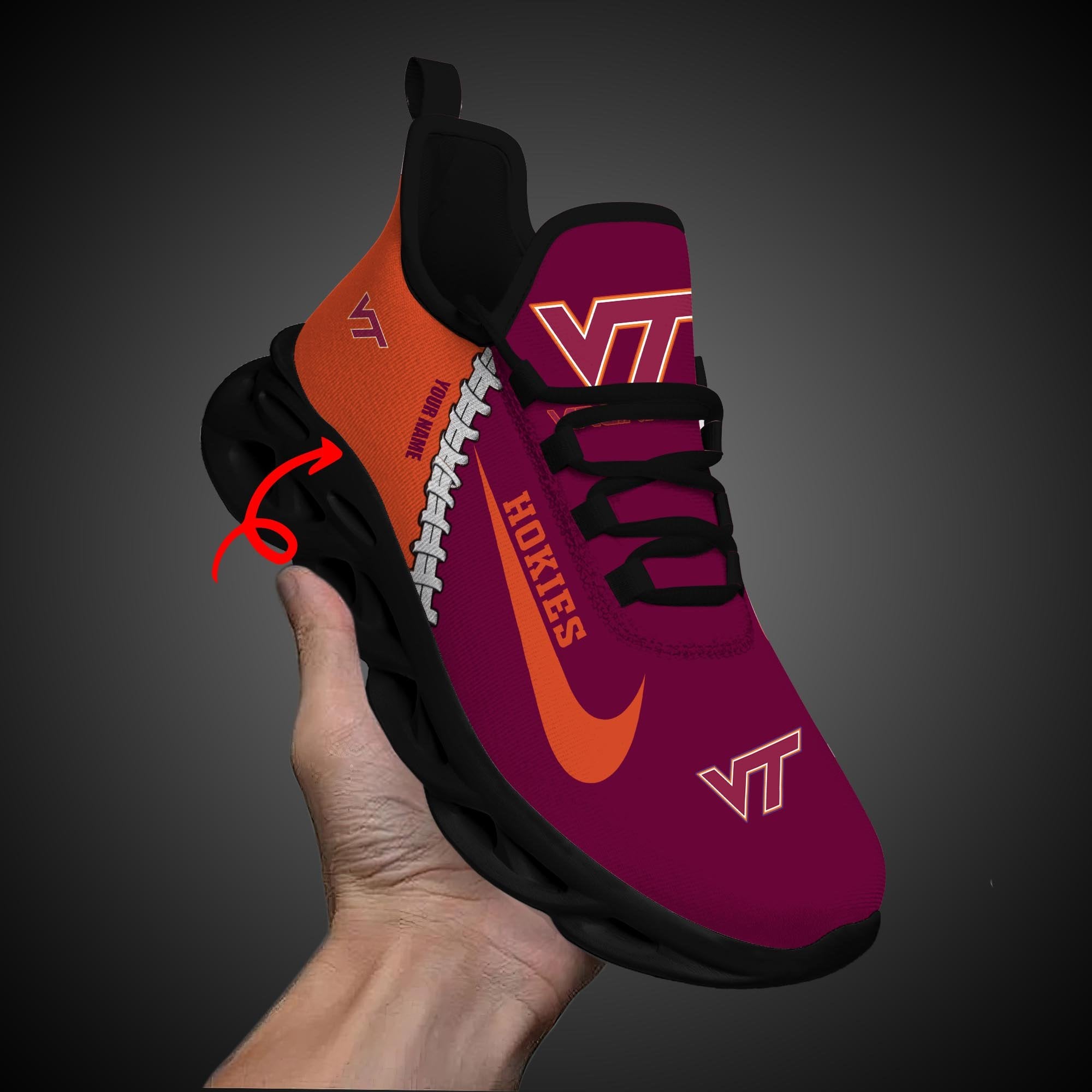 Virginia Tech Hokies Max Soul Shoes Sneakers for Men And Women – Casual Shoes, Streetwear Shoes - Image 7