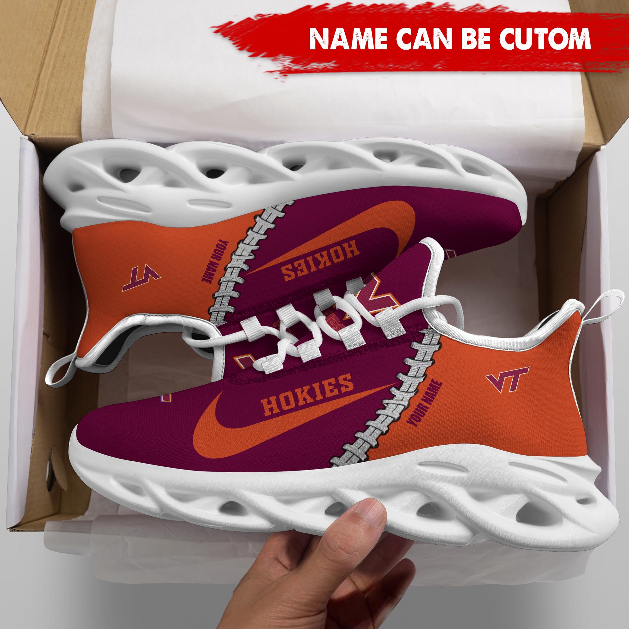 Virginia Tech Hokies Max Soul Shoes Sneakers for Men And Women – Casual Shoes, Streetwear Shoes - Image 5