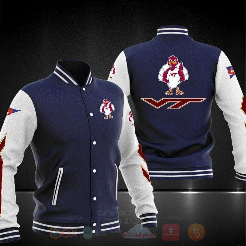 Virginia Tech Hokies Navy Varsity Baseball Jacket for Men & Women | NCAA Team Fan Gift