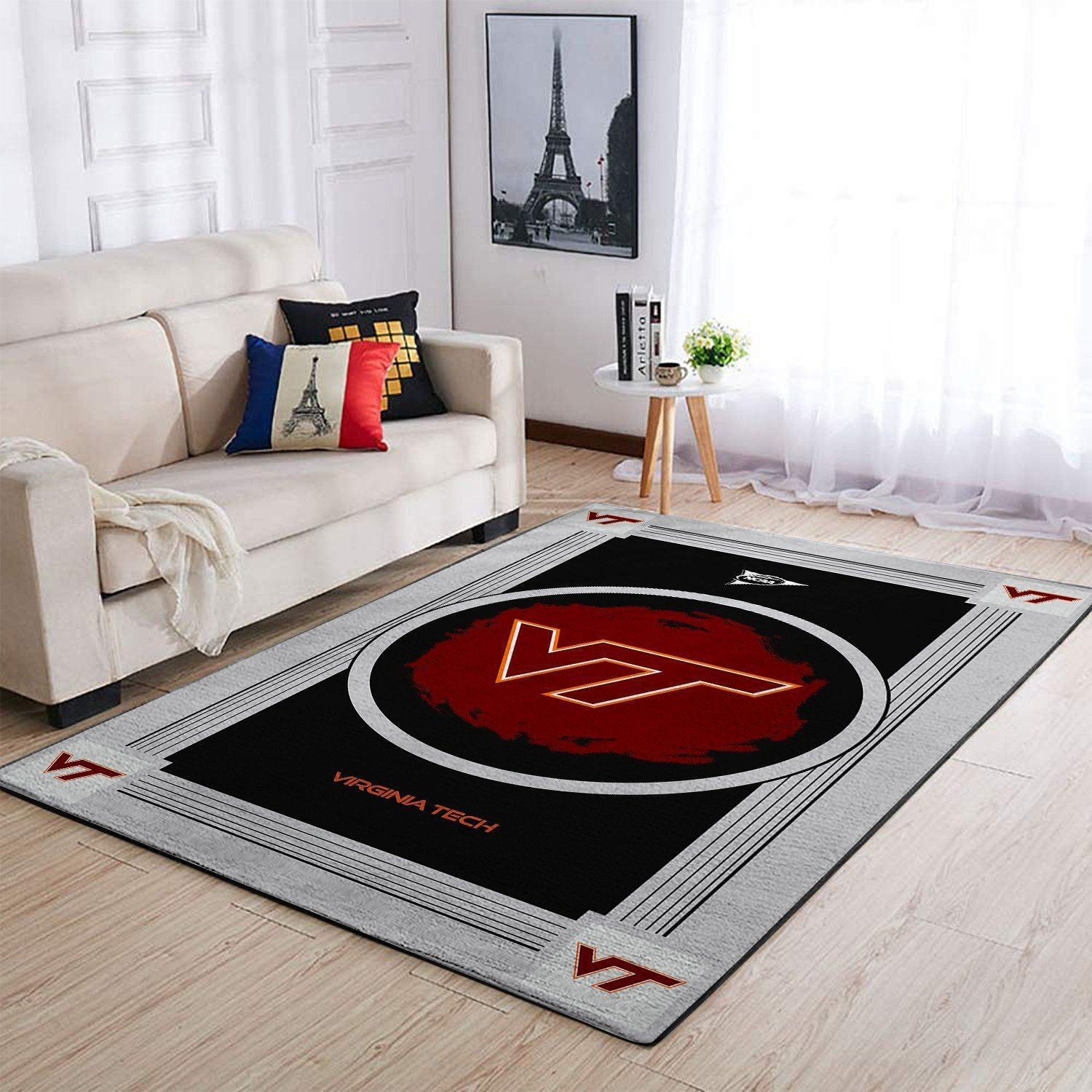 Virginia Tech Hokies Team Logo Nice Gift Rectangle Area Rug – Full Print Carpet For Living Room & Bedroom Home Decor