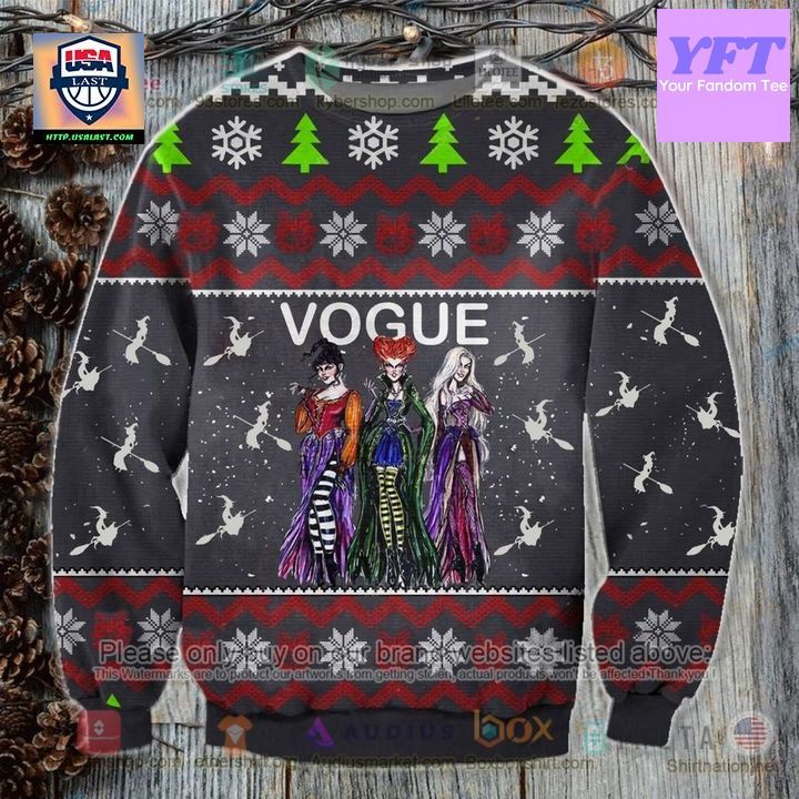 Vogue Witches Sanderson Sisters Witch Funny Hocus Pocus 3d Ugly Christmas Sweater