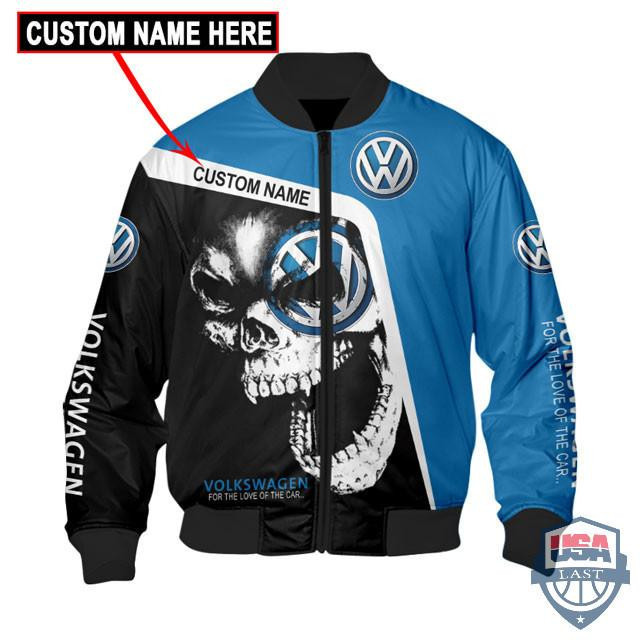 Volkswagen Skull Personalized Bomber Jacket | Automotive Jacket for Men & Women | Car Fan Gift