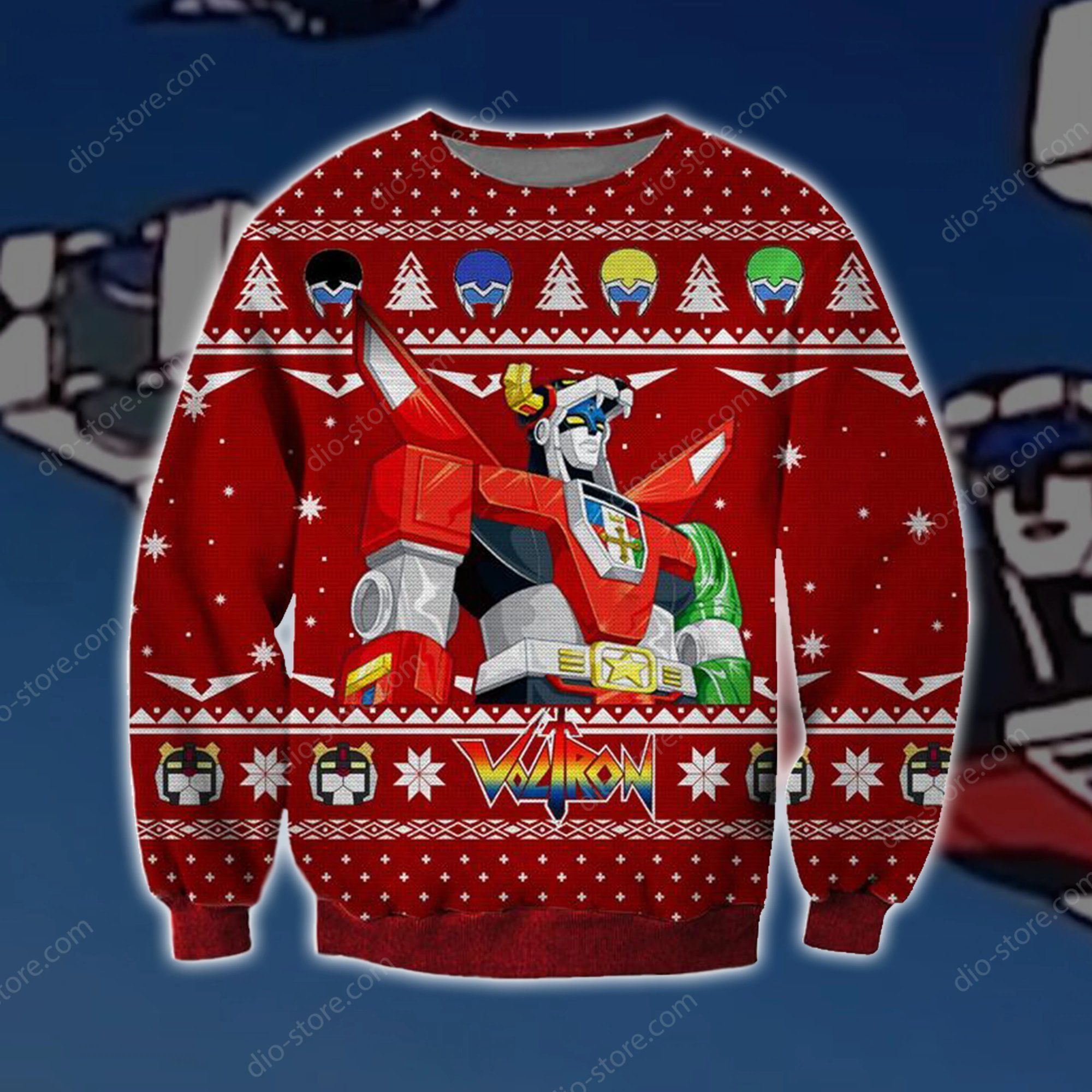 Voltron Knitting Pattern 3D Print Ugly Christmas Sweater