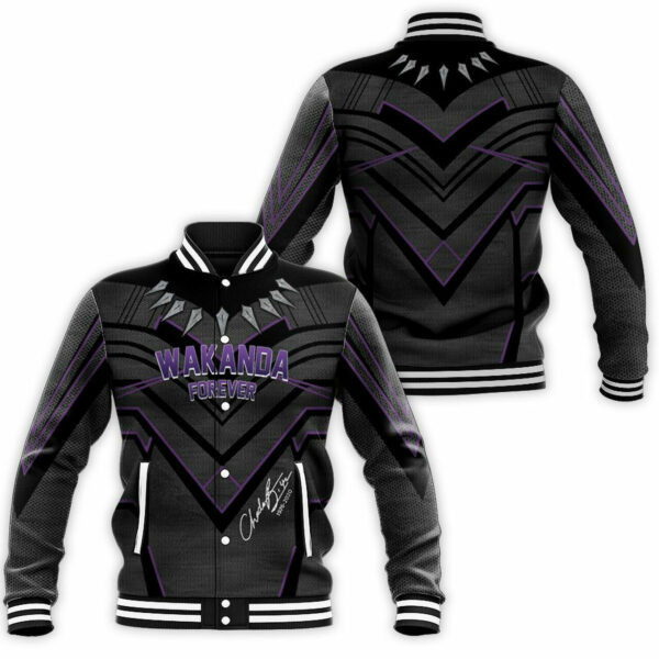 Wakanda Forever Chadwick Boseman Black Panther Baseball Jacket for Men & Women | Superhero Fan Gift