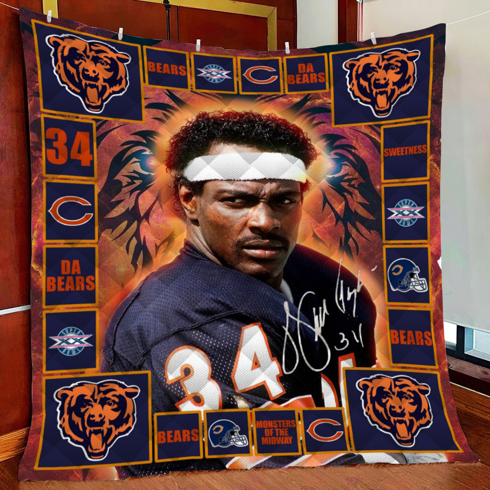 Walter Payton Chicago Bears 01 Fleece Blanket Quilt Blanket For Bed