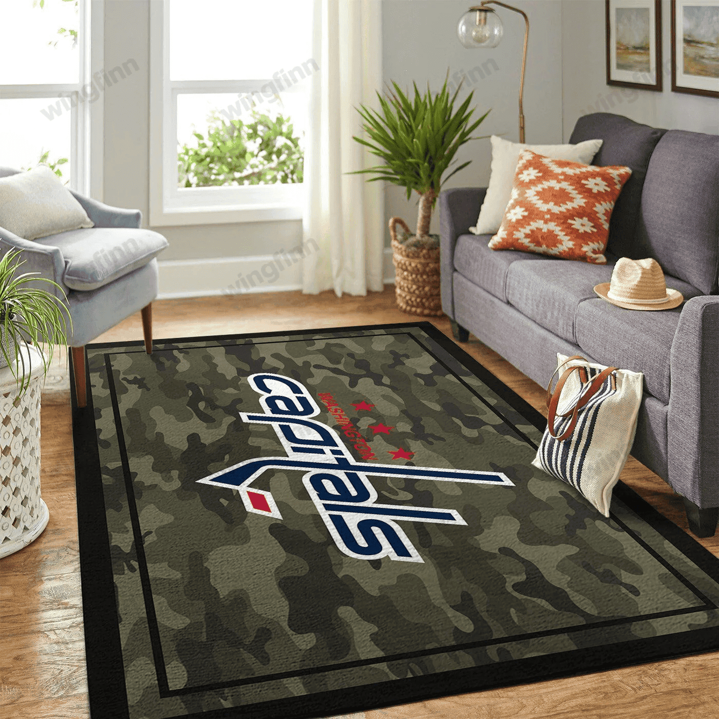 Washington Capitals Rectangle Area Rug – Full Print Carpet For Living Room & Bedroom Home Decor