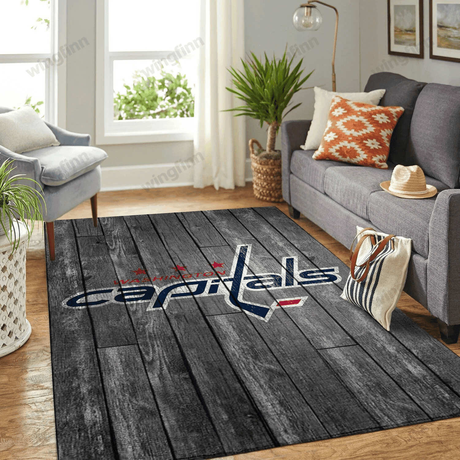 Washington Capitals Rectangle Area Rug – Full Print Carpet For Living Room & Bedroom Home Decor