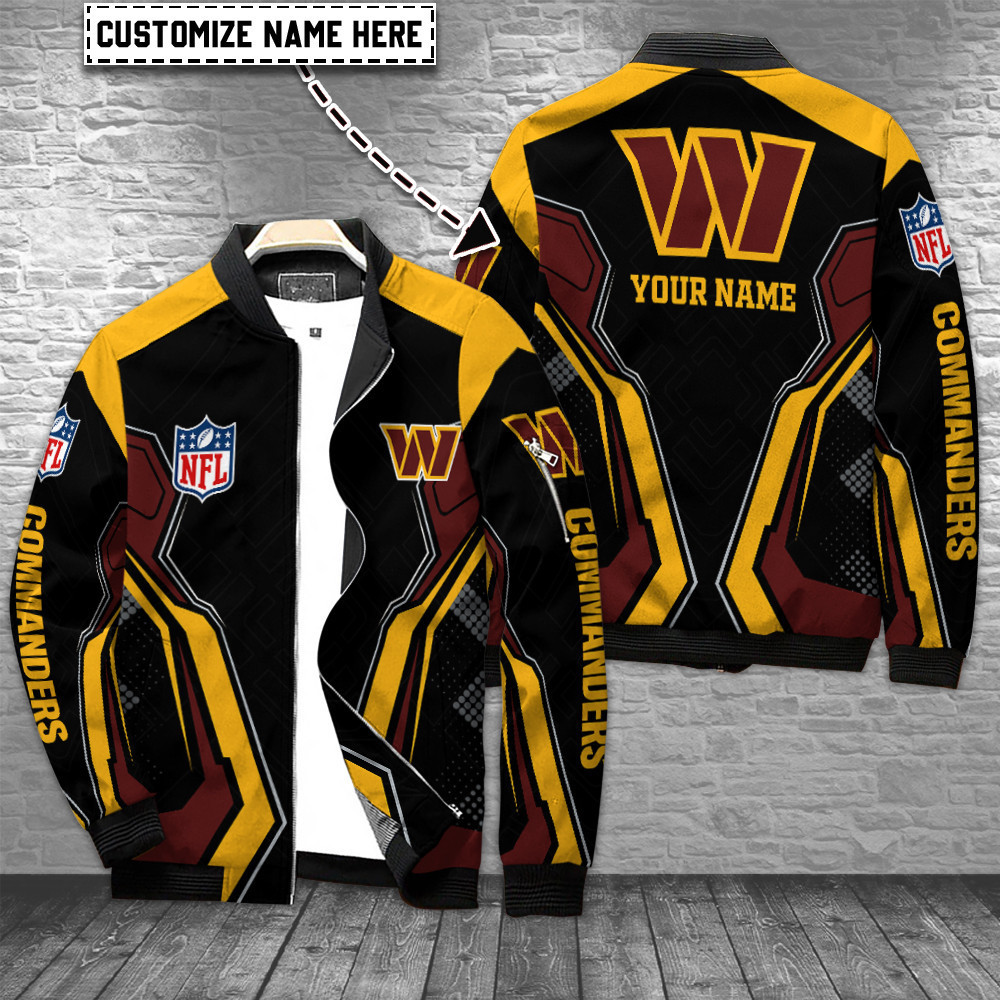 Washington Commanders Personalized Bomber Jacket | NFL Team Jacket for Men & Women | Football Fan Gift