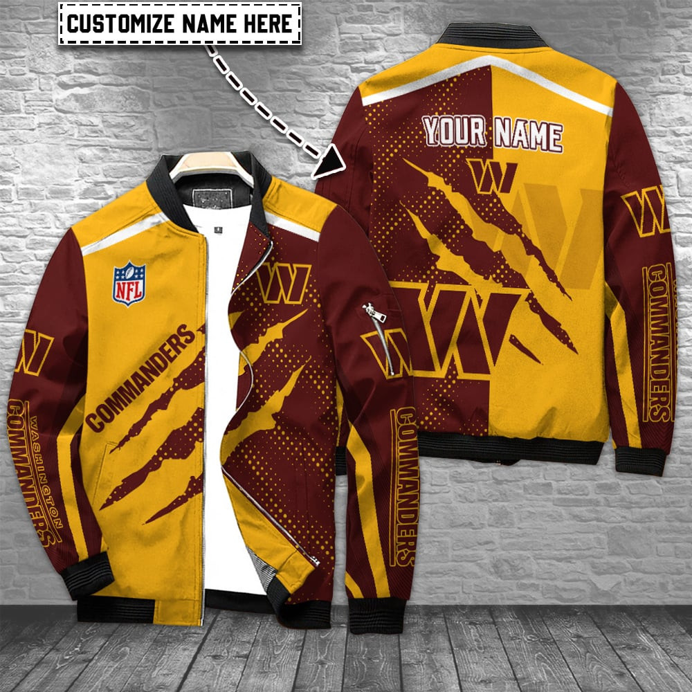 Washington Commanders Personalized Bomber Jacket | NFL Team Jacket for Men & Women | Football Fan Gift
