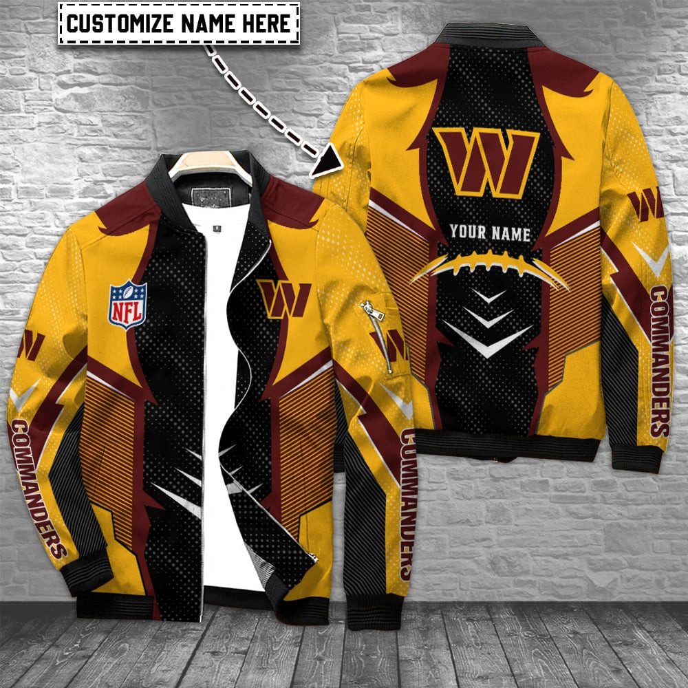 Washington Commanders Personalized Bomber Jacket | NFL Team Jacket for Men & Women | Football Fan Gift