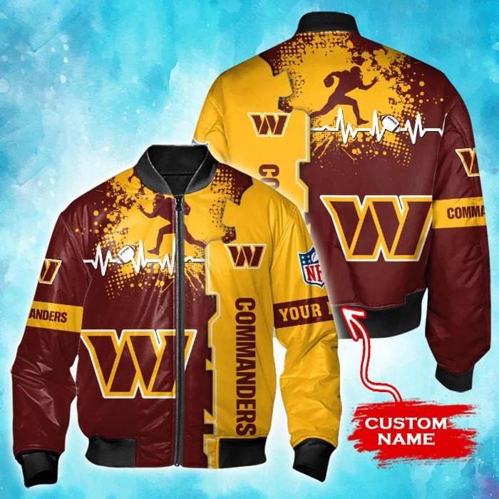 Washington Commanders Personalized Thick Bomber Jacket | NFL Team Jacket for Men & Women | Football Fan Gift