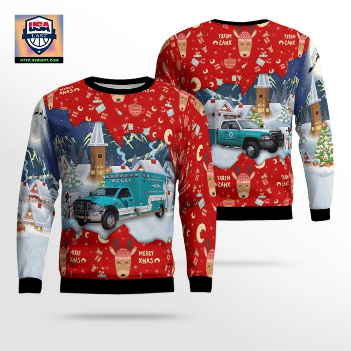 Washington County Virginia Washington County Life Saving Crew EMS Christmas Sweater 3D
