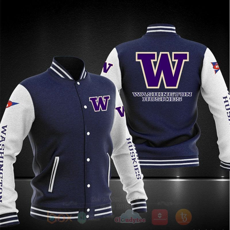 Washington Huskies Navy Varsity Baseball Jacket for Men & Women | NCAA Team Fan Gift