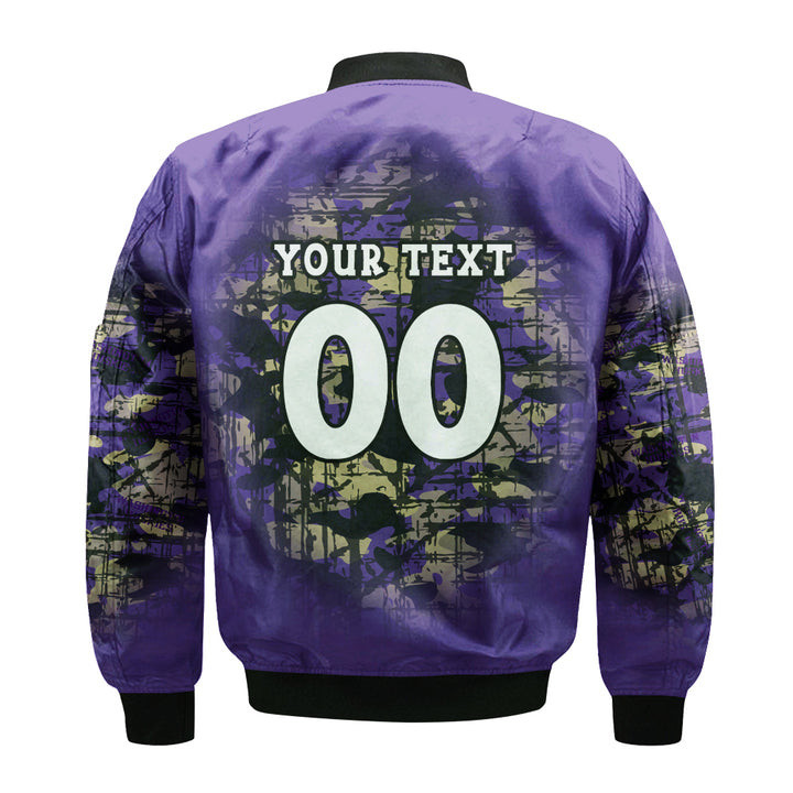 Washington Huskies Personalized Text Number Purple Gold Bomber Jacket | NCAA College Team Jacket for Men & Women | Sports Fan Gift - Image 3
