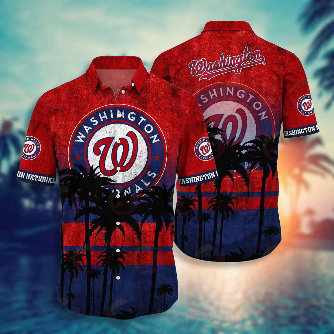 Washington Nationals Capital Paradise Aloha Hawaiian Shirt for Men & Women