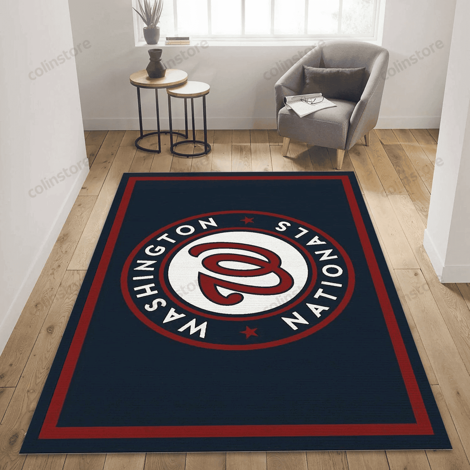 Washington Nationals Imperial Spirit Rug Rectangle Area Rug – Full Print Carpet For Living Room & Bedroom Home Decor