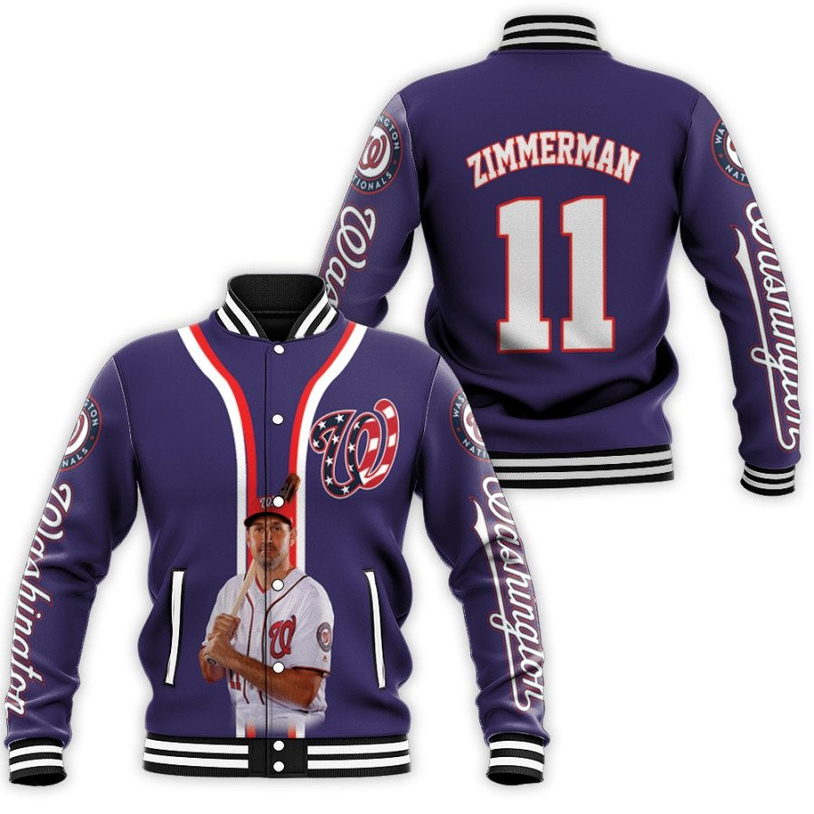 Washington Nationals Ryan Zimmerman 11 Varsity Baseball Jacket for Men & Women | MLB Team Fan Gift