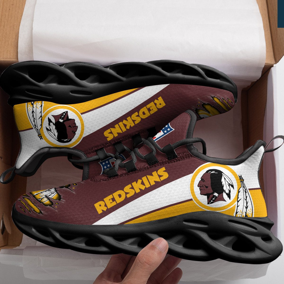 Washington Redskins NFL Max Soul Shoes Sneakers for Men And Women – NFL Football Fan Shoes, Team Sneakers - Image 4