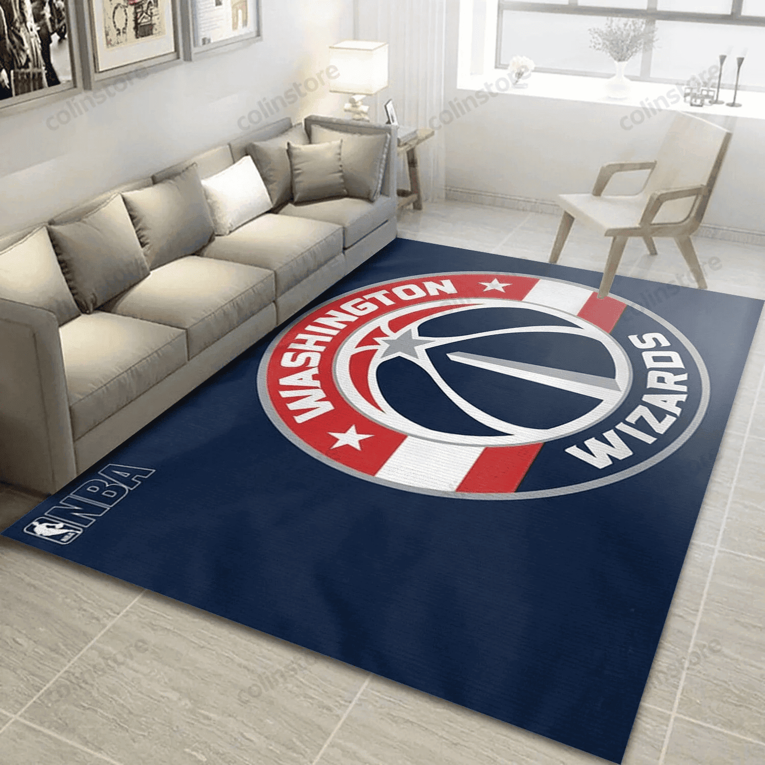 Washington Wizards 3D Rectangle Area Rug – Full Print Carpet For Living Room & Bedroom Home Decor