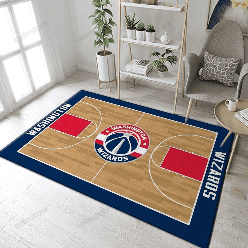 Washington Wizards 5 3D Rectangle Area Rug – Full Print Carpet For Living Room & Bedroom Home Decor
