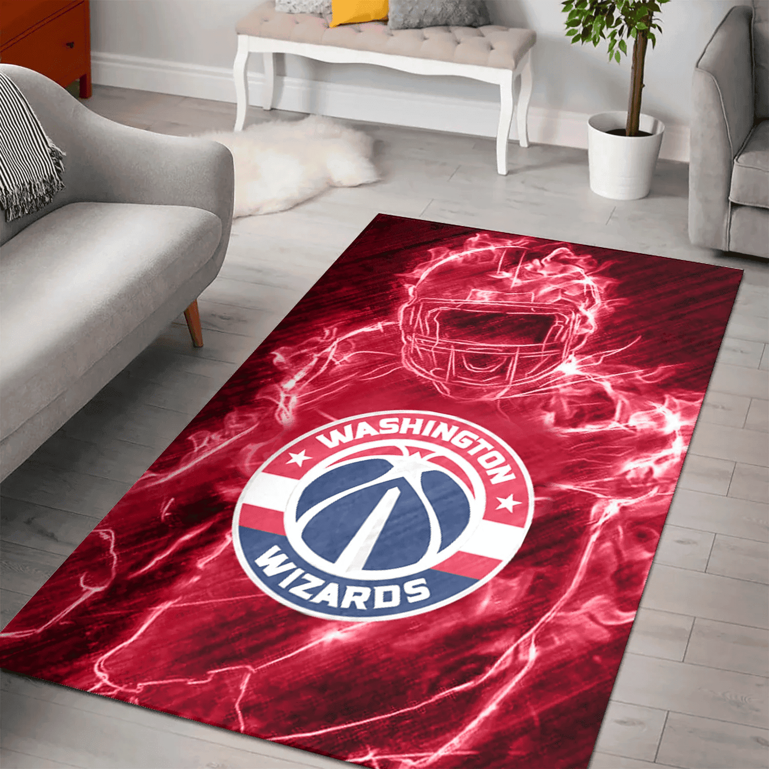 Washington Wizards Legend 3D Full Print Rectangle Area Rug – Full Print Carpet For Living Room & Bedroom Home Decor