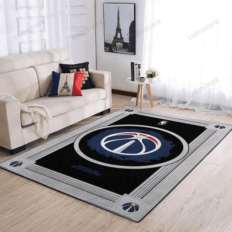 Washington Wizards Team Logo Gifts 3D Rectangle Area Rug – Full Print Carpet For Living Room & Bedroom Home Decor