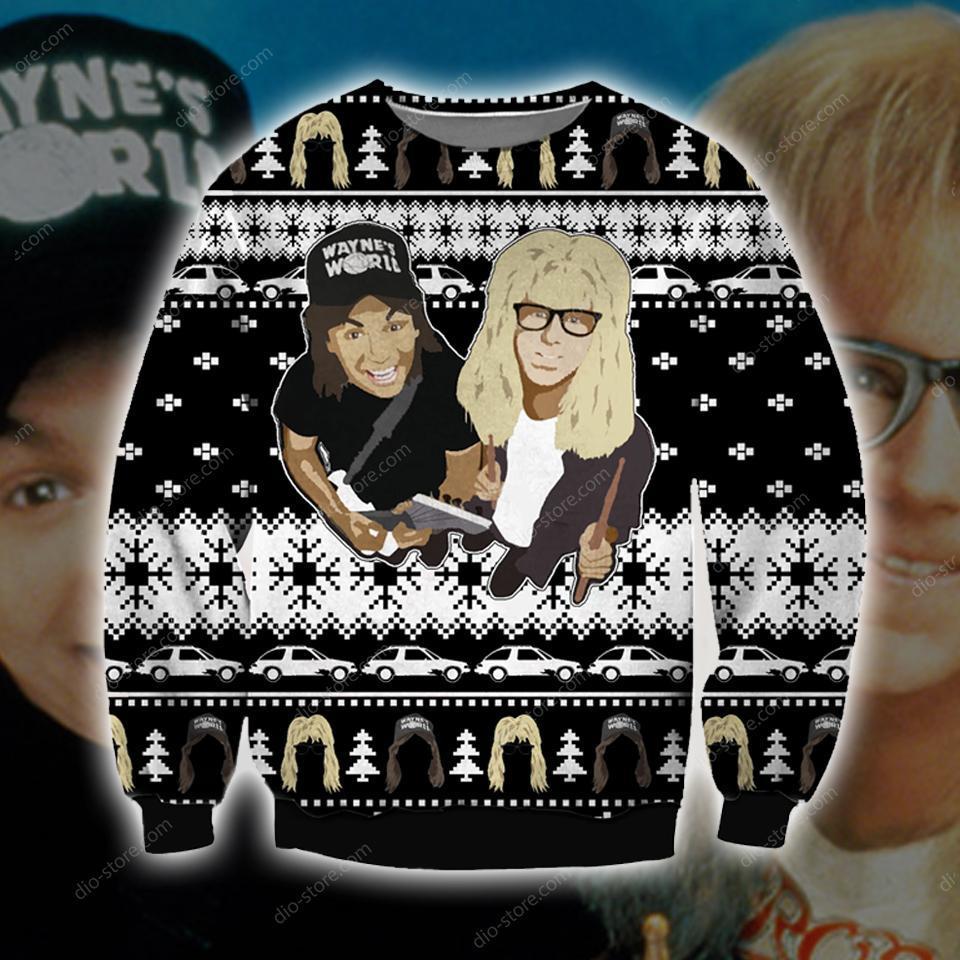 Wayne'S World Knitting Pattern 3D Print Ugly Christmas Sweater