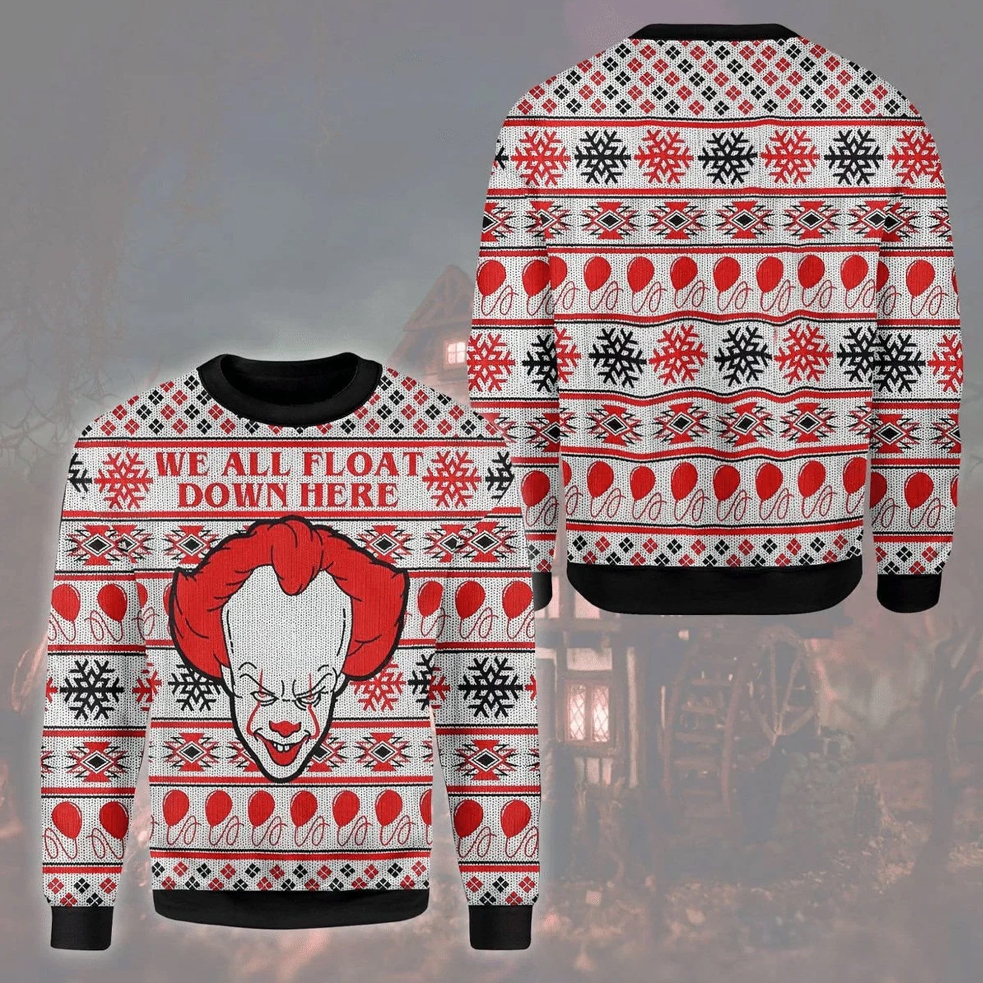 We All Float Down There Pennywise IT Ugly Christmas Sweater