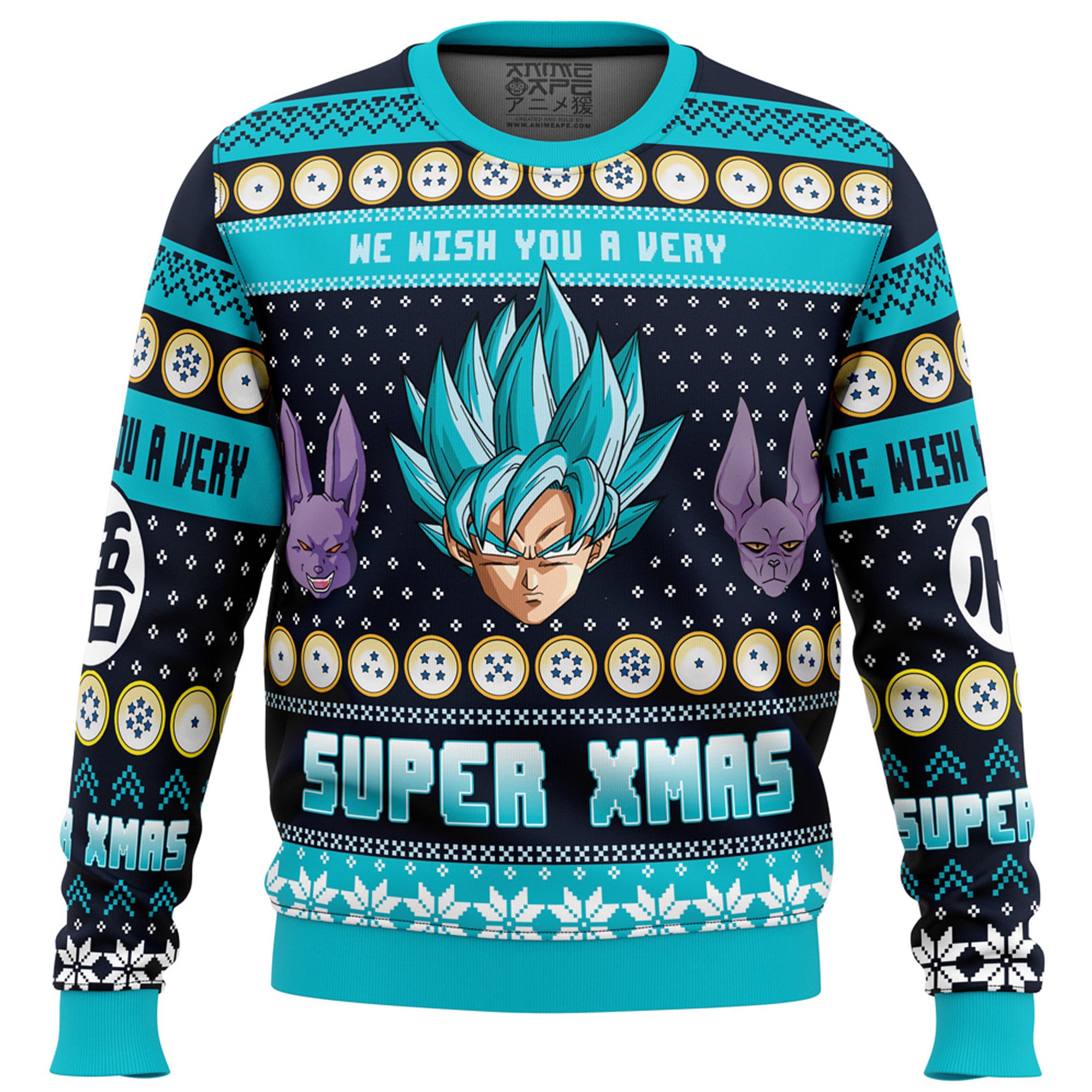 We Wish You A Very Super Xmas Dragonball Ugly Christmas Sweater