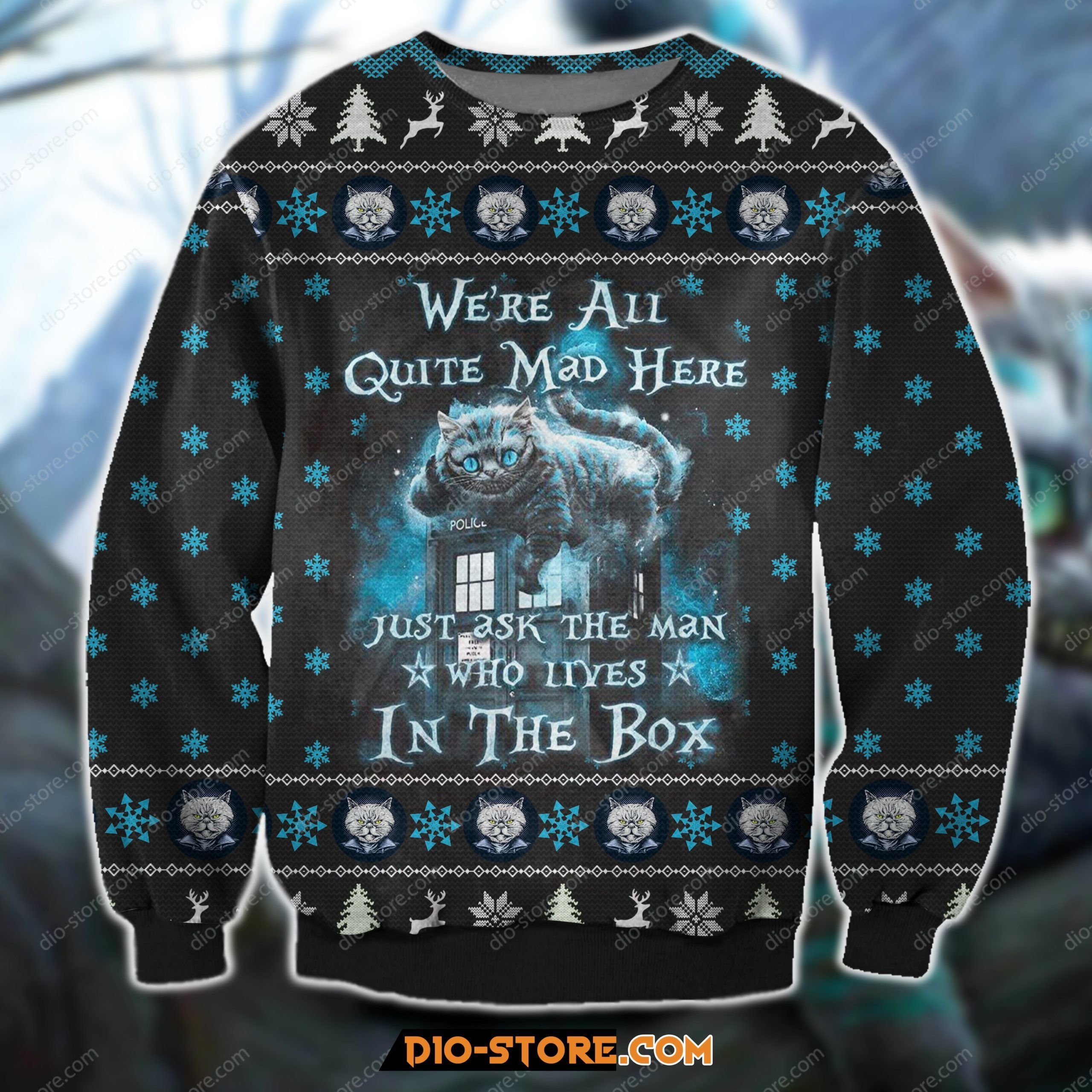 We'Re All Quite Mad Here- Alice In Wonderland 3D Print Ugly Christmas Sweater