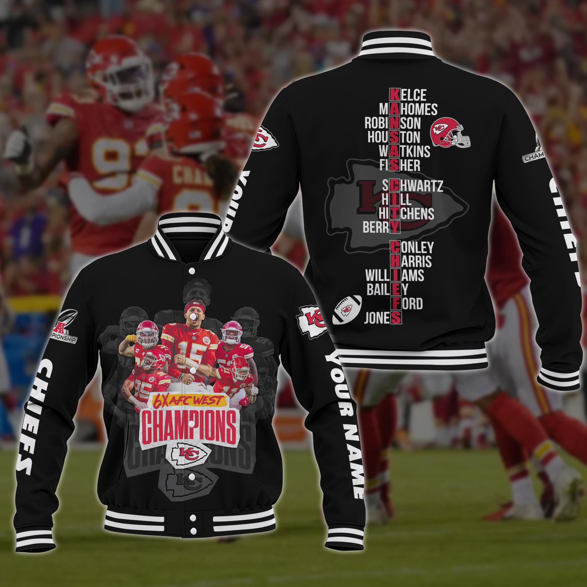 West Division Kansas City Chiefs Champions Baseball Jacket Fashion Baseball Jacket for Men & Women | Fashion Fan Gift