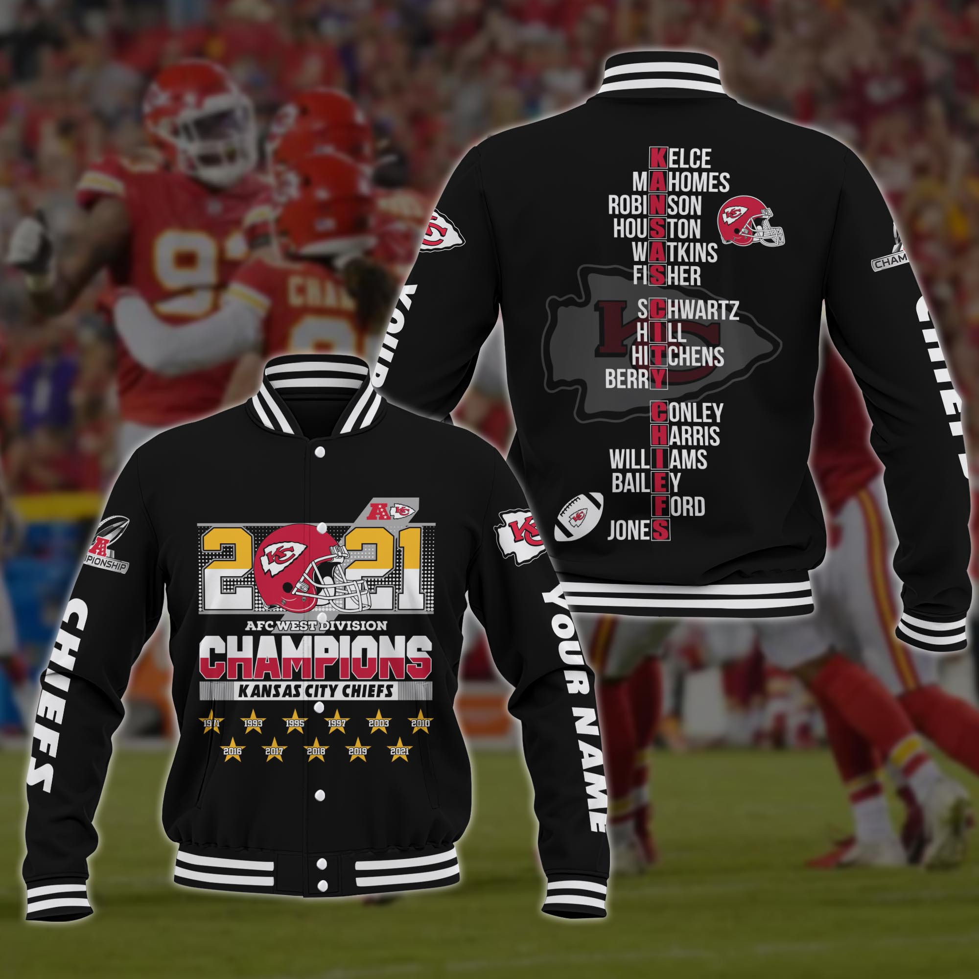 West Division Kansas City Chiefs Champions Fashion Baseball Jacket for Men & Women | Fashion Fan Gift