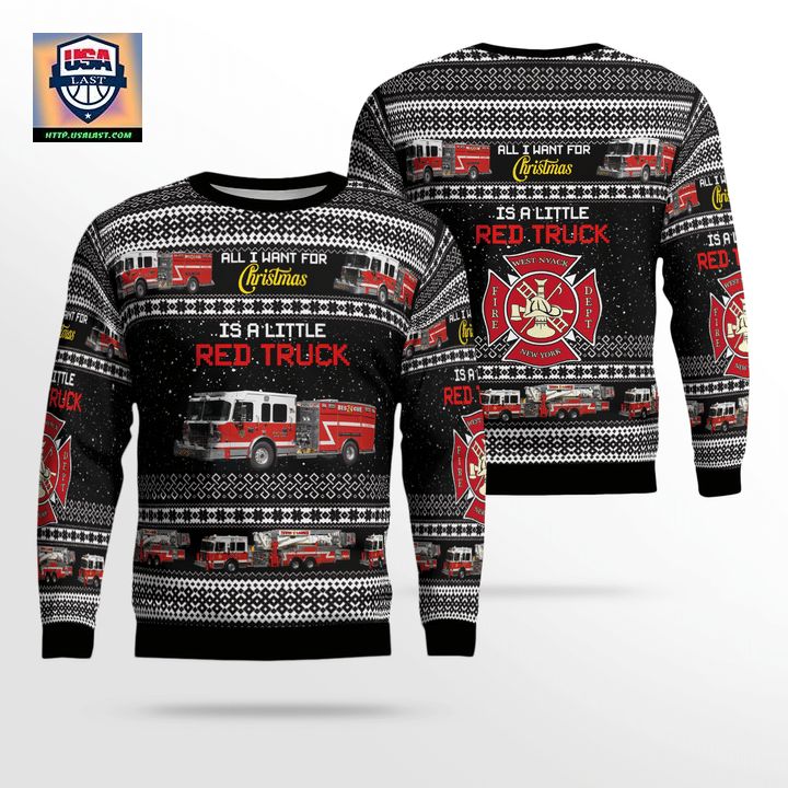 West Nyack New York West-Nyack Fire-Department Christmas Sweater 3D SD41