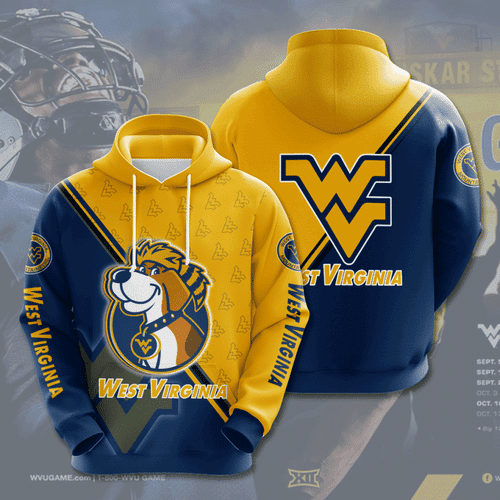 WEST VIRGINIA MOUNTAINEERS 3D All Over Print Hoodie & Zip Hoodie