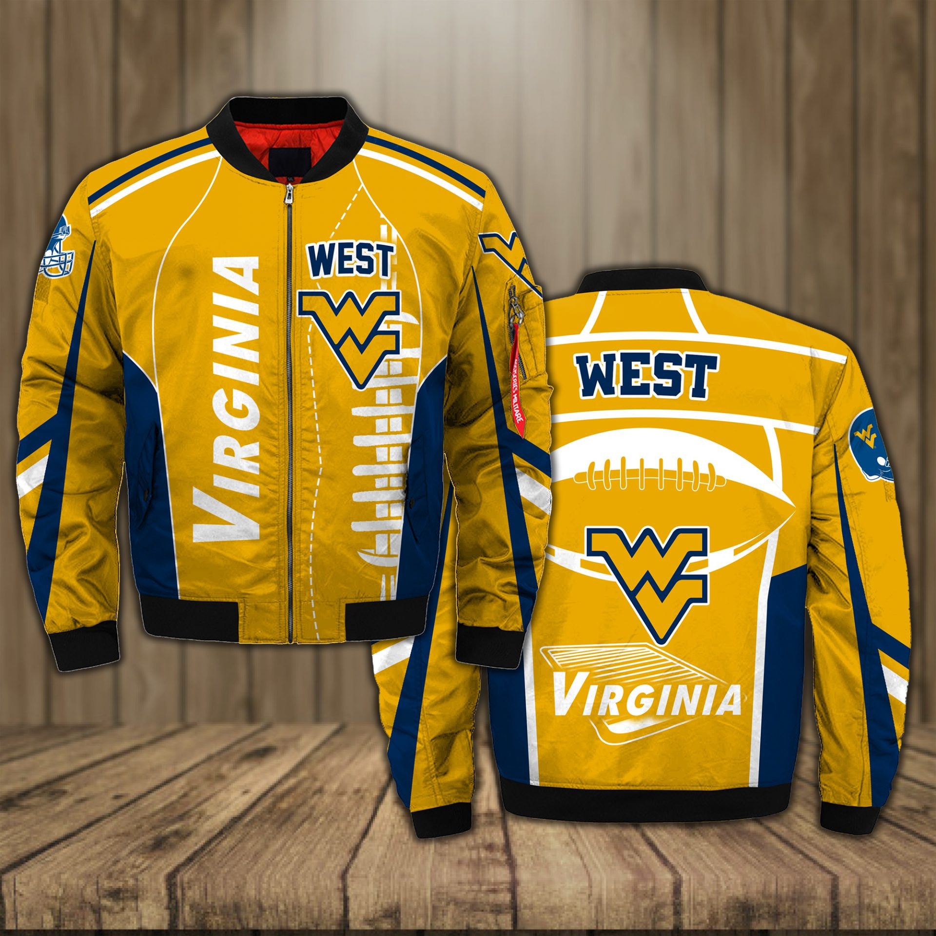 West Virginia Mountaineers Bomber Jacket | NCAA College Team Jacket for Men & Women | Sports Fan Gift