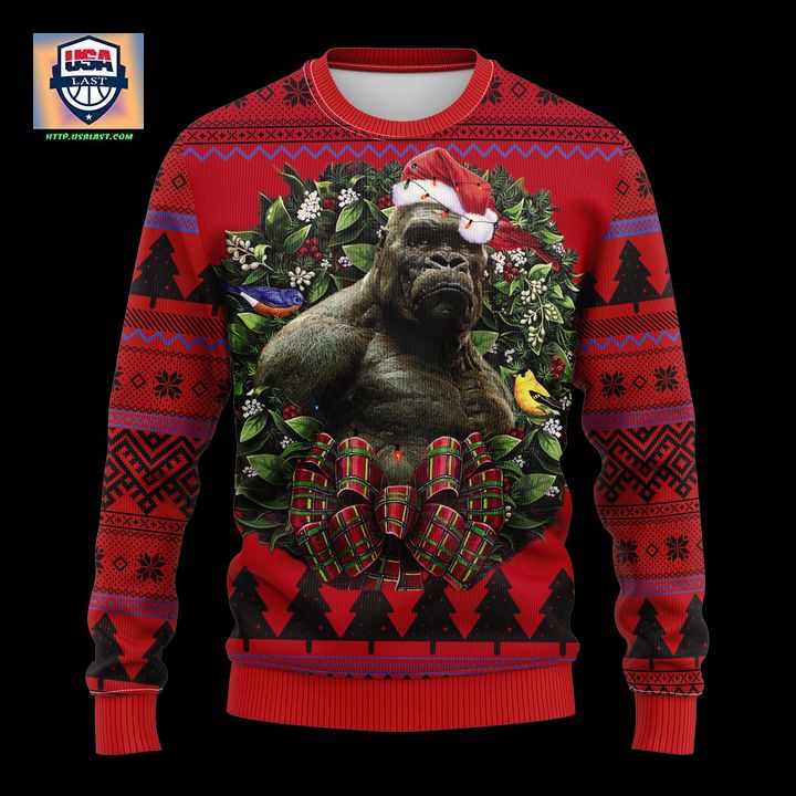 Western Gorilla King Kong Godzilla Noel Mc Ugly Christmas Sweater Thanksgiving Gift
