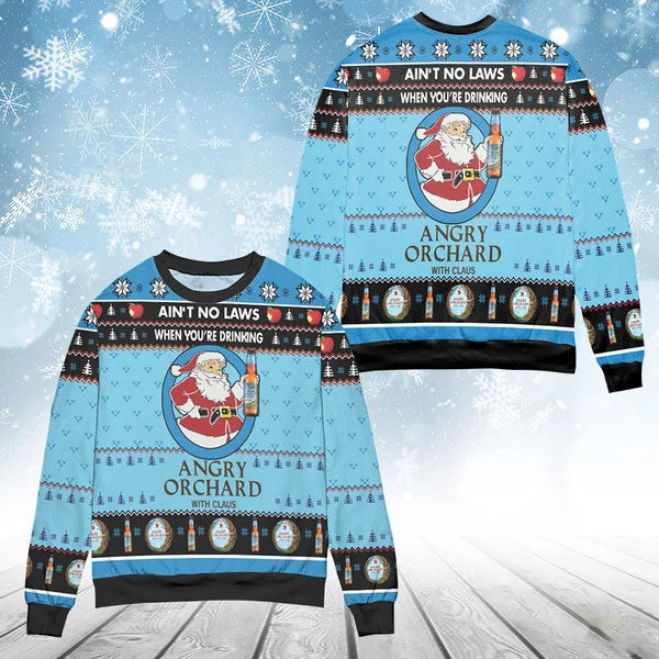 When You're Drinking Angry Orchard With Santa Claus Ugly Christmas Sweater