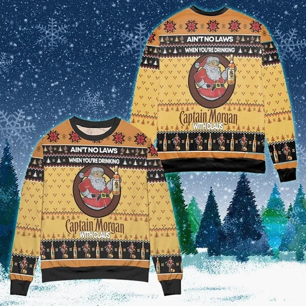 When You're Drinking Captain Morgan With Santa Claus Ugly Christmas Sweater